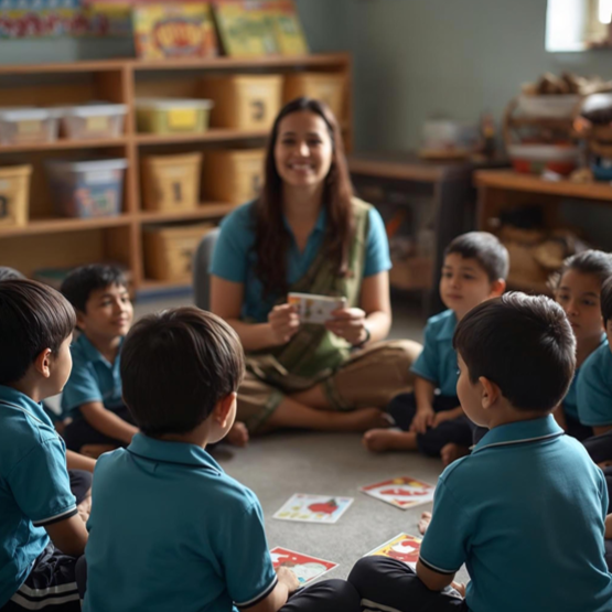Group learning activity at Hummingbird Preschool – structured preschool in MCECHS Layout