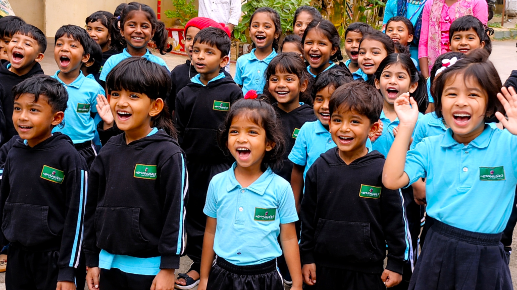 Hummingbird children enjoying a field trip to fire station